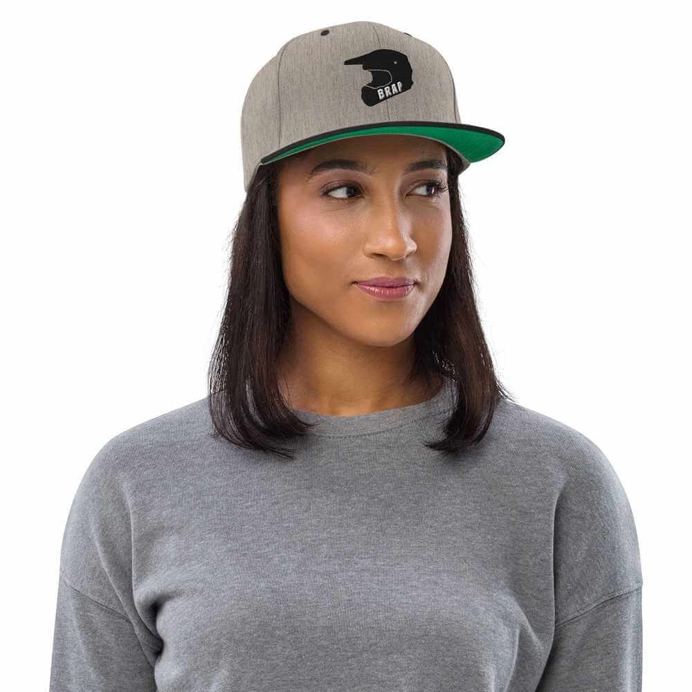 Brap Helmet Logo Snapback Hat - Image 2