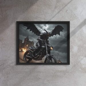 Winged Rider Framed Canvas