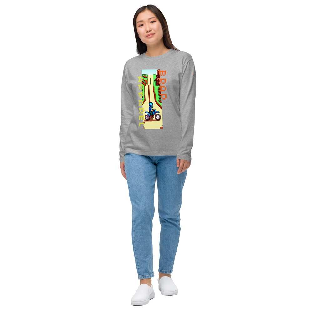 8 Bit Rider on Road Long Sleeved Shirt - Image 6