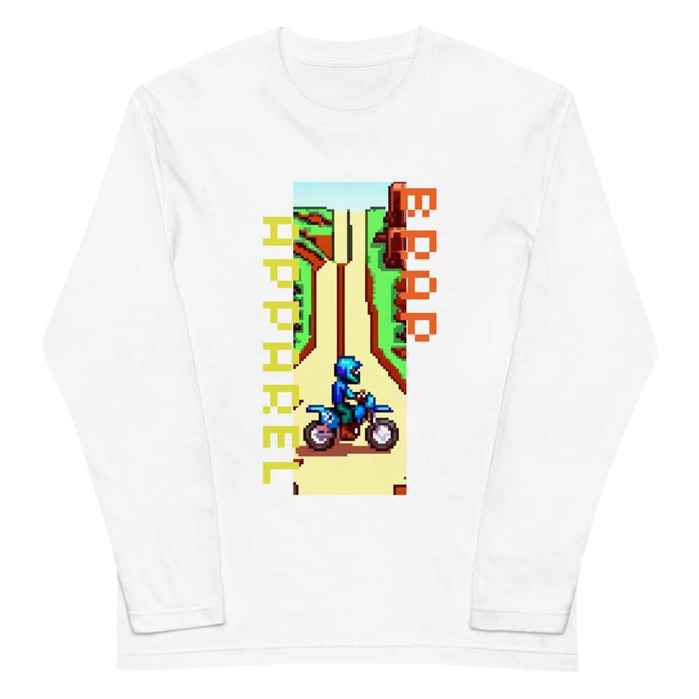 8 Bit Rider on Road Long Sleeved Shirt - Image 4