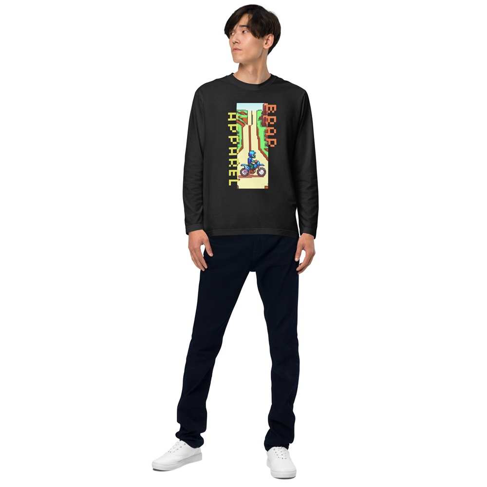 8 Bit Rider on Road Long Sleeved Shirt - Image 3